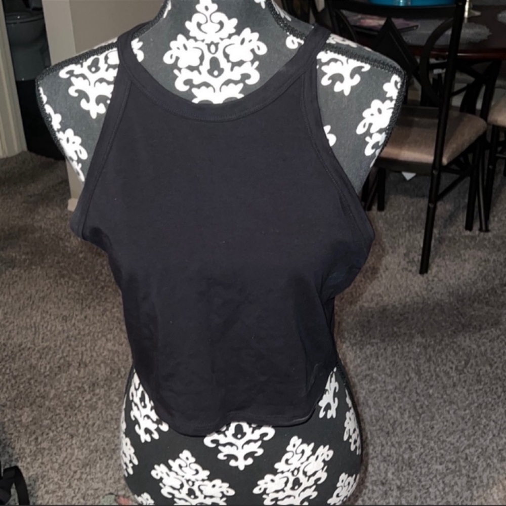 Express black sleeveless crop tank top